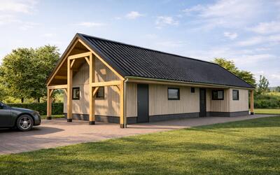 Houten schuur Nijega