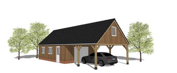 Houten garage Oranjewoud