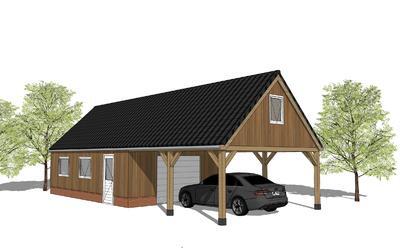 Houten garage Oranjewoud