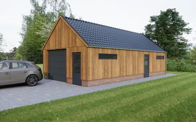 Houten garage Oosterwolde