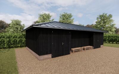 Houten schuur Burgum