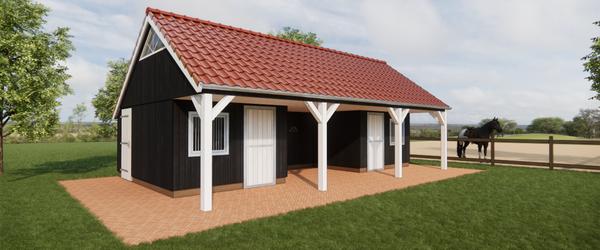 Houten paardenstal XL